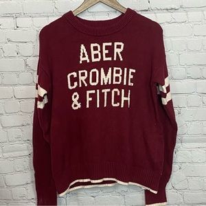 Abercrombie & Fitch red and white sweater